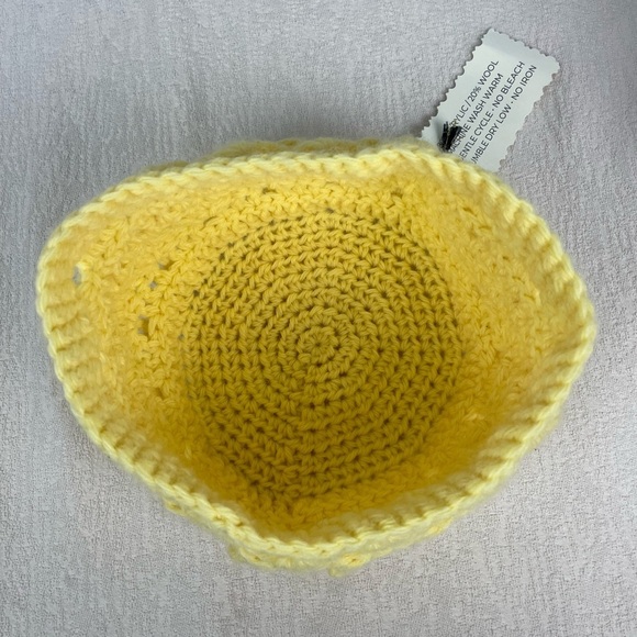 Yellow Handmade Knit Beanie‎ - Picture 3 of 5
